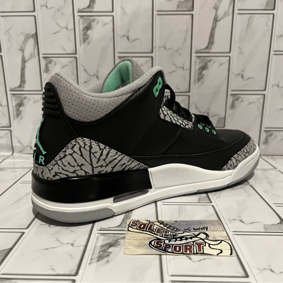 New Nike Air Jordan 3 Retro Green Glow Black Cement 2024 Mens Size 14 - Picture 11 of 12